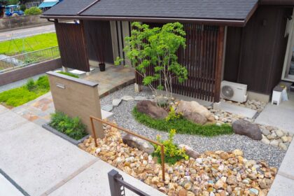 太田市わにわ 庭工事 和風モダン的な雰囲気の庭プラン