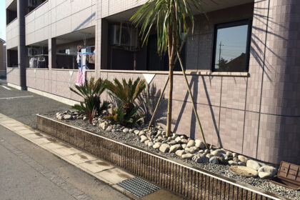 太田市わにわ お庭のデザイン設計 アパートの植栽工事
