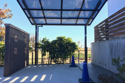 太田市わにわ お庭の設計デザイン 高崎市のサイクルポート