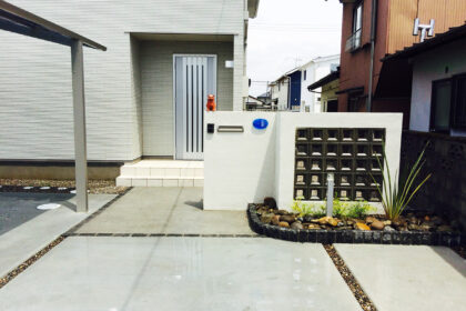 太田市わにわ お庭のデザイン設計 花ブロックをたくさん使ったお庭