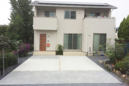 お庭のデザイン設計 太田市わにわ 玉村町の駐車場工事