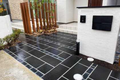 太田市わにわ 庭のデザイン設計 高崎市の玄関前リフォーム工事